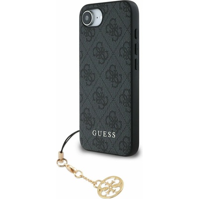 GUESS 4G Charm Заден калъф за iPhone 16e Tone on Tone Grey Guess | Cheren | ЖЕНИ | UNI