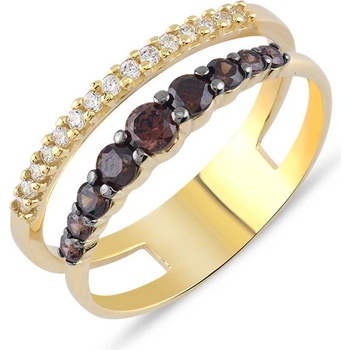 Lillian Vassago Zlatý prsteň so zirkónmi LLV59 GR007