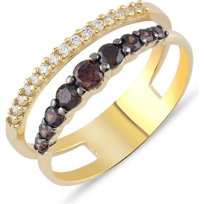 Lillian Vassago Zlatý prsteň so zirkónmi LLV59 GR007