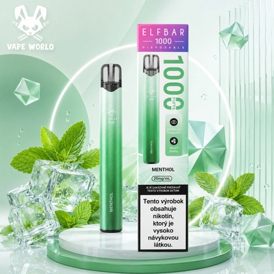 Elf Bar 1000 Mentol 20 mg 1000 poťahov