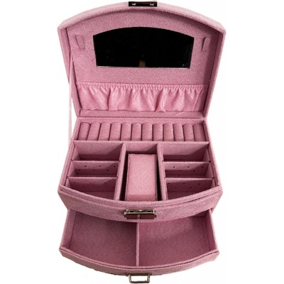 Gaira dvoupatrová kožená šperkovnice 9022 17 růžová