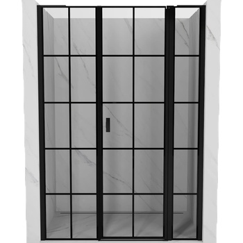Mexen Mist L врата за душ кабина с отваряне на дясно 145 см, черна решетка, черно - 8A4L-145-001-70-77-P (8A4L-145-001-70-77-P)