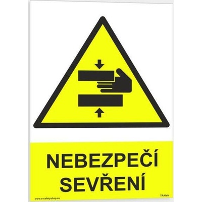 Traiva s.r.o Nebezpečí sevření Verze: Samolepka 148 x 210 mm (A5) tl. 0.1 mm - Kód: 09373