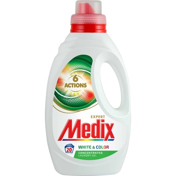 Medix Перилен препарат 6 Actions White& Color, течен, 1.1 L, за 20 пранета