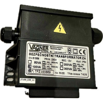 Vágner Pool Transformátor 100W / 230 V/12 V