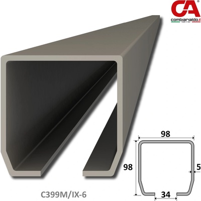 C profil MEDIO 98 x 98 x 5 x 6000 mm, nerez AISI 304