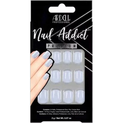 Ardell Umělé nehty rovné se třpytkami S + lepidlo 28 ks