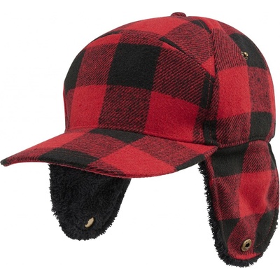 Brandit Lumberjack zimní čepice červeno černá