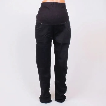 Широк ватиран панталон за бременни в черен цвят