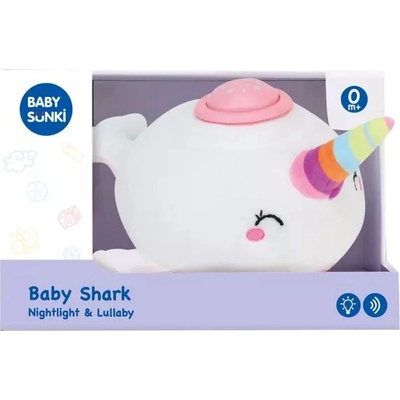 Manyuk Toys Плюшен приспивател нарвал със звукови и светлинни ефекти - 20 см (1838-1)