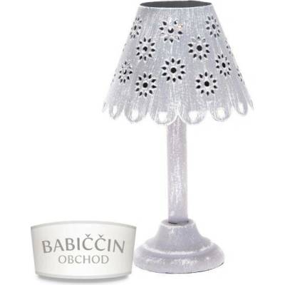 Kovový svícen 16 cm - lampa šedá