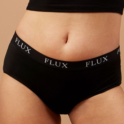 Flux Undies Boyshort Menštruačné nohavičky pre silnú menštruáciu ČIERNA