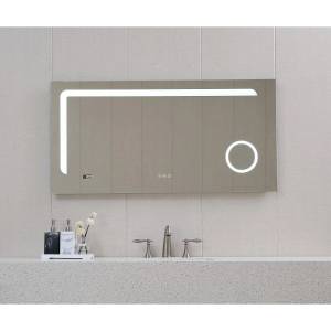 Inter Ceramic Правоъгълно led огледало с нагревател, увеличителна част и часовник, 120/60 см (icl 1810)