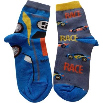 Chlapčenské nerovnaké ponožky Race modrá