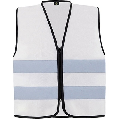 Korntex Cologne Unisex bezpečnostná vesta na zips KX217 White