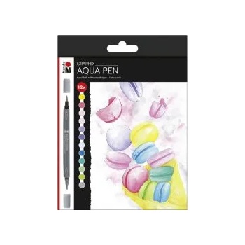 Image 1 of Marabu Двувърхи маркери Graphix Aqua Pen 12 цвята