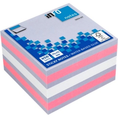 INFO NOTES Самоз лист Info Notes Микс 63 75х75mm 450л (1901048-5654-63)