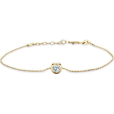 SAVICKI Náramok s príveskom žlté zlato s laboratórnými diamantmi 0.5 ct 18 cm+3 cm - TJ-B02-BR-050-LAB-Z