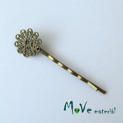 Vlasová spona filigrán květ 16mm bronz