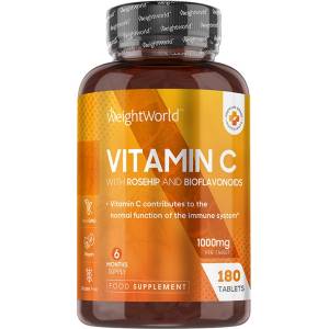WeightWorld Витамин C 1000 mg + шипка и биофлавоноиди 180 таблетки | WeightWorld (124895 WW)