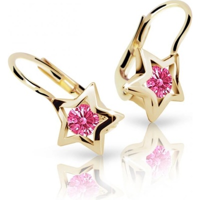 Danfil detské náušnice hviezdičky C1942 zo žltého zlata tcf red klapka