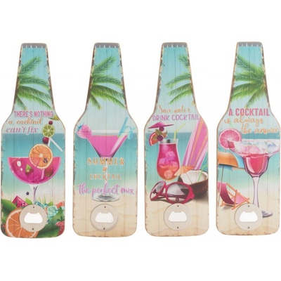 Set 4ks nástěnných otvíráků Coctail - 10*30*1 cm - J-Line by Jolipa