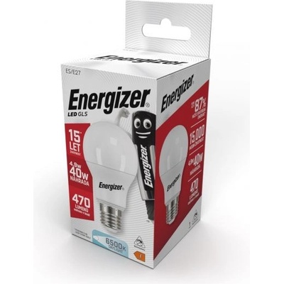 Energizer LED žárovka GLS E27 4,9W Eq40W , 470lm, S18420, studená bílá