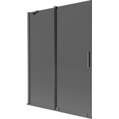 Mexen Velar двукрилен плъзгащ се параван за вана 130 x 150 cm, графит, четка Gun Gray - 896-130-000-41-66 (896-130-000-41-66)