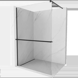 Mexen Kioto+ душ стена с рафт Walk-in 70 x 200 cm, прозрачен, черен - 800-070-121-70-00 (800-070-121-70-00)