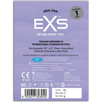 EXS Condoms Oral Dam Natural 1 pc