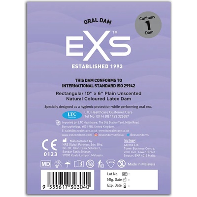 EXS Condoms Oral Dam Natural 1 pc