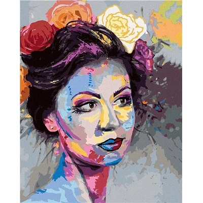 zuty Malování Podle Čísel Žena S Barevným Make-Upem 40 x 50 Cm Plátno