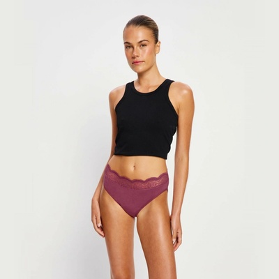 Modibodi menštruačné nohavičky Sensual Hi Waist Bikini Moderate Plum Purple