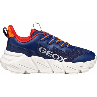 Geox detská vychádzková obuv J FLEXYPER FAST A tmavo modrá oranžová biela