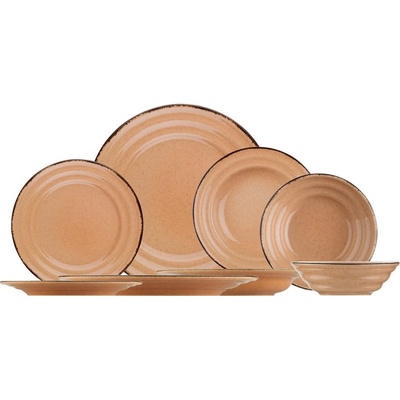 Kütahya Porselen súprava oranžového porcelánového riadu Basis 24 ks