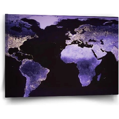 Sablio Obraz Svetelná mapa sveta - 60x40 cm