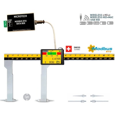 Microtech Дигитален шублер със сменяеми накрайници Microtech MODBUS MICRON DataMet eFORCE - 1000 мм, 0, 001 мм (141651008M)