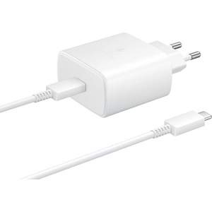 Samsung Захранване с технология за бързо зареждане и кабел с USB-C изход (бял) - Samsung PD 45W Wall Charger EP-TA845XWEGWW (ритейл опаковка) (EP-TA845XWEGWW )
