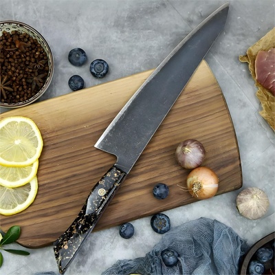 HARAHU Дамаски кухненски нож KU-37427 - Kiritsuke / Черна / Златна KP37427 (KU-37427)