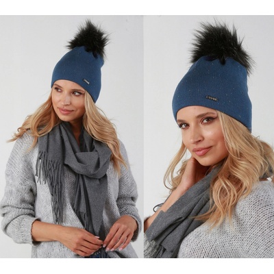 Fashionweek dámská zimní čepice s bambulí Multicolor ZIZI-P8 Jeans