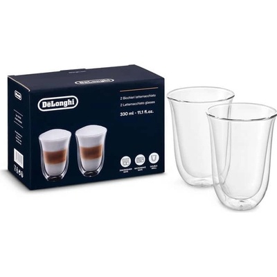 Delonghi Dvojstenné poháre na latte macchiato 2 x 330 ml