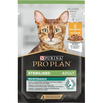 Purina pro plan sterilised- Пауч за кастрирани котки в зряла възраст с Пиле-85гр