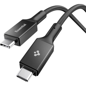 Spigen Кабел с бързо зареждане за устройства с USB-C порт - Spigen Essential USB-C to USB-C Cable 100W (черен) (150 см) (ACA10421)