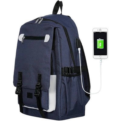 ZIZITO Раница с вграден usb порт, тъмно син
