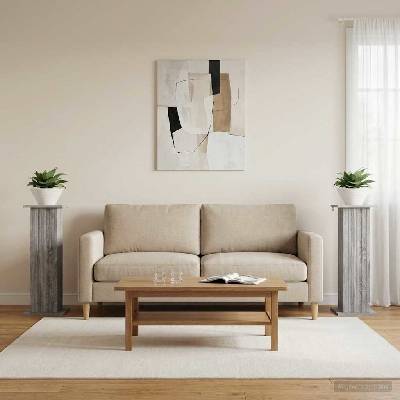 vidaXL Стойка за растения 2 бр. Сива сонома 30, 5 x 30 x 80, 5 см (899775)