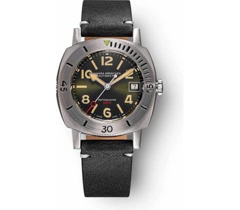 Nivada Grenchen Depthmaster Čísla - Black Leather