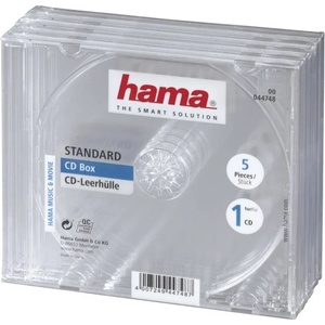 Hama Кутия за CD/DVD HAMA Jewel Case, 5бр (HAMA-44748)
