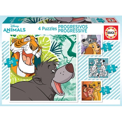 Educa - Puzzle 4v1 Disney Animals - 1 - 39 piese