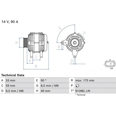 Alternátor BOSCH 0 986 085 170