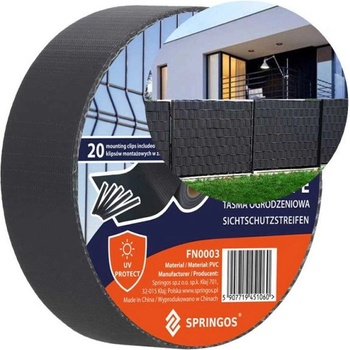 SPRINGOS Tieniaca plotová páska 4,75 cm x 35m, antracitová SPRINGOS FN0003